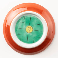 九谷焼工房花もん 丸皿(雪輪と花) 九谷焼工房花もん 九谷焼