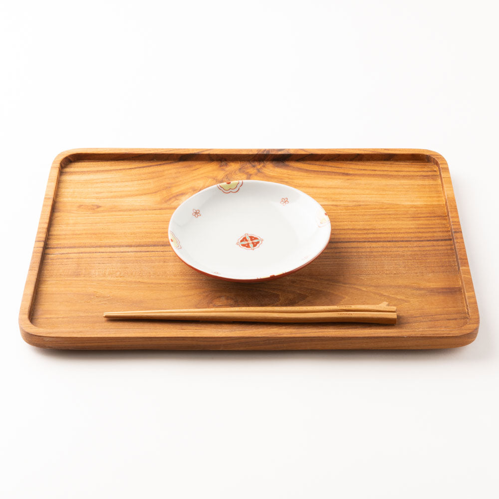 九谷焼工房花もん 丸皿(雪輪と花) 九谷焼工房花もん 九谷焼