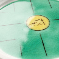 九谷焼工房花もん 丸皿(雪輪と花) 九谷焼工房花もん 九谷焼