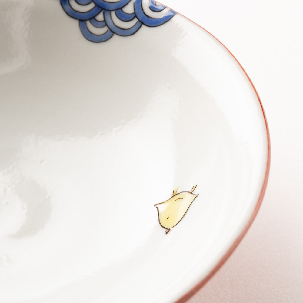 九谷焼工房花もん 豆鉢(千鳥) 九谷焼工房花もん 九谷焼