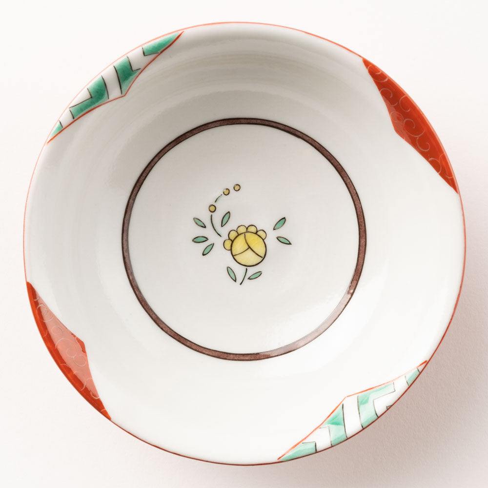 九谷焼工房花もん 豆鉢(黄花) 九谷焼工房花もん 九谷焼