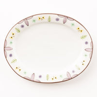 九谷焼工房花もん だ円皿(花と蝶(パステル)) 九谷焼工房花もん 九谷焼