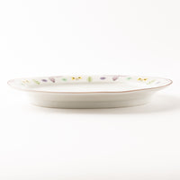 九谷焼工房花もん だ円皿(花と蝶(パステル)) 九谷焼工房花もん 九谷焼