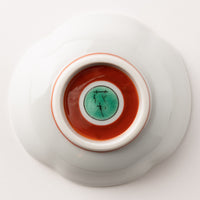 九谷焼工房花もん 木瓜皿(赤花) 九谷焼工房花もん 九谷焼