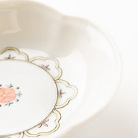 九谷焼工房花もん 木瓜皿(赤花) 九谷焼工房花もん 九谷焼