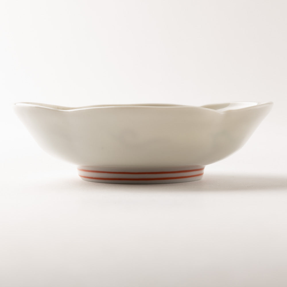 九谷焼工房花もん 木瓜皿(花と雲) 九谷焼工房花もん 九谷焼