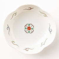 九谷焼工房花もん 木瓜皿(花と雲) 九谷焼工房花もん 九谷焼