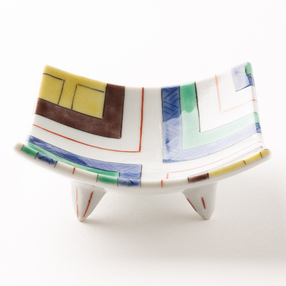 九谷焼工房花もん 珍味皿(幾何) 九谷焼工房花もん 九谷焼