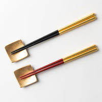 箔一 箸・箸置きセット しずく(金) 箔一 金沢箔