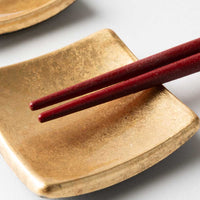 箔一 箸・箸置きセット しずく(金) 箔一 金沢箔