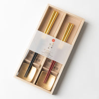 箔一 箸・箸置きセット しずく(金) 箔一 金沢箔