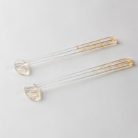 箔一 箸・箸置きセット クリア箸(金糸) 箔一 金沢箔