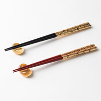 箔一 箸・箸置きセット 貫入(金) 箔一 金沢箔