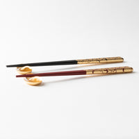 箔一 箸・箸置きセット 貫入(金) 箔一 金沢箔