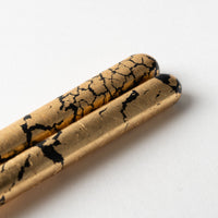 箔一 箸・箸置きセット 貫入(金) 箔一 金沢箔