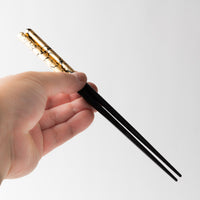 箔一 箸・箸置きセット 貫入(金) 箔一 金沢箔