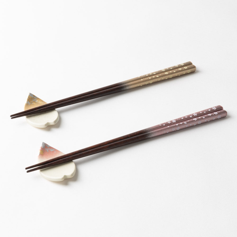 箔一 箸・箸置きセット 桜  木箱 箔一 金沢箔