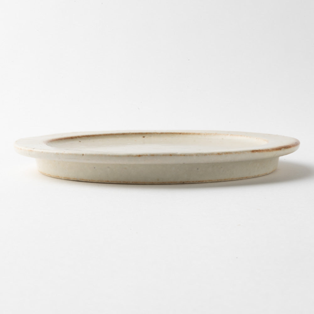 美濃焼 伸光窯 コロン オーブンボウル用フタ皿 白マット 美濃焼 伸光窯 美濃焼