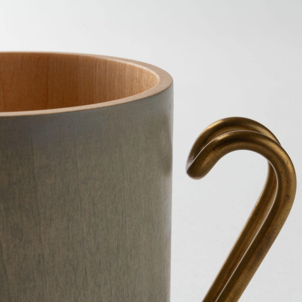 作家 コバヤシユウジ Tiny MUG グレー 作家 コバヤシユウジ 木工もの