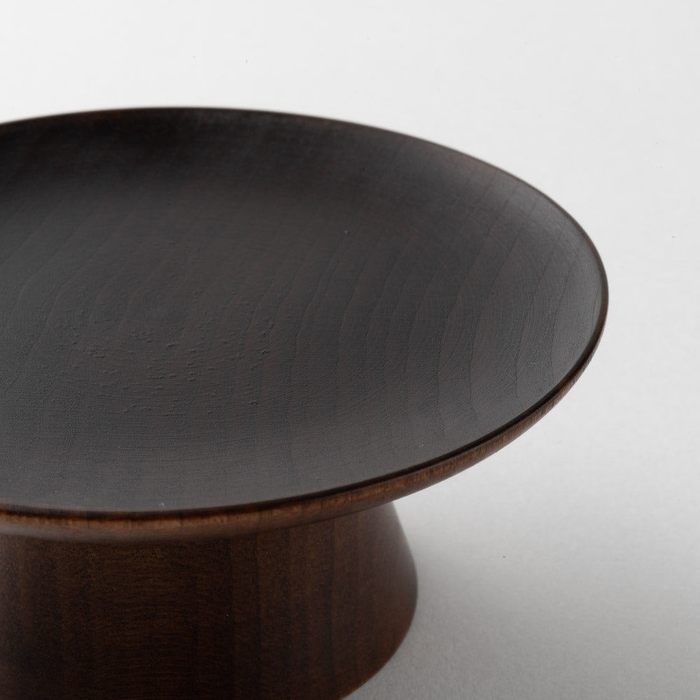 作家 コバヤシユウジ 柿渋染め高台豆皿 作家 コバヤシユウジ 木工もの