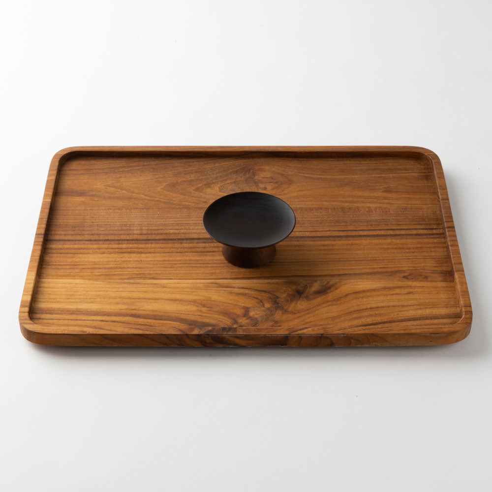 作家 コバヤシユウジ 柿渋染め高台豆皿 作家 コバヤシユウジ 木工もの