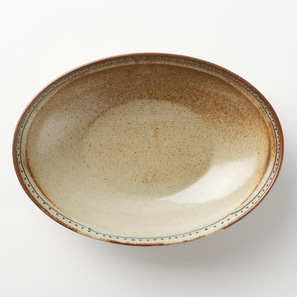 波佐見焼 藍染窯 ブロンズ オーバルボウル ホワイト 波佐見焼 藍染窯 波佐見焼