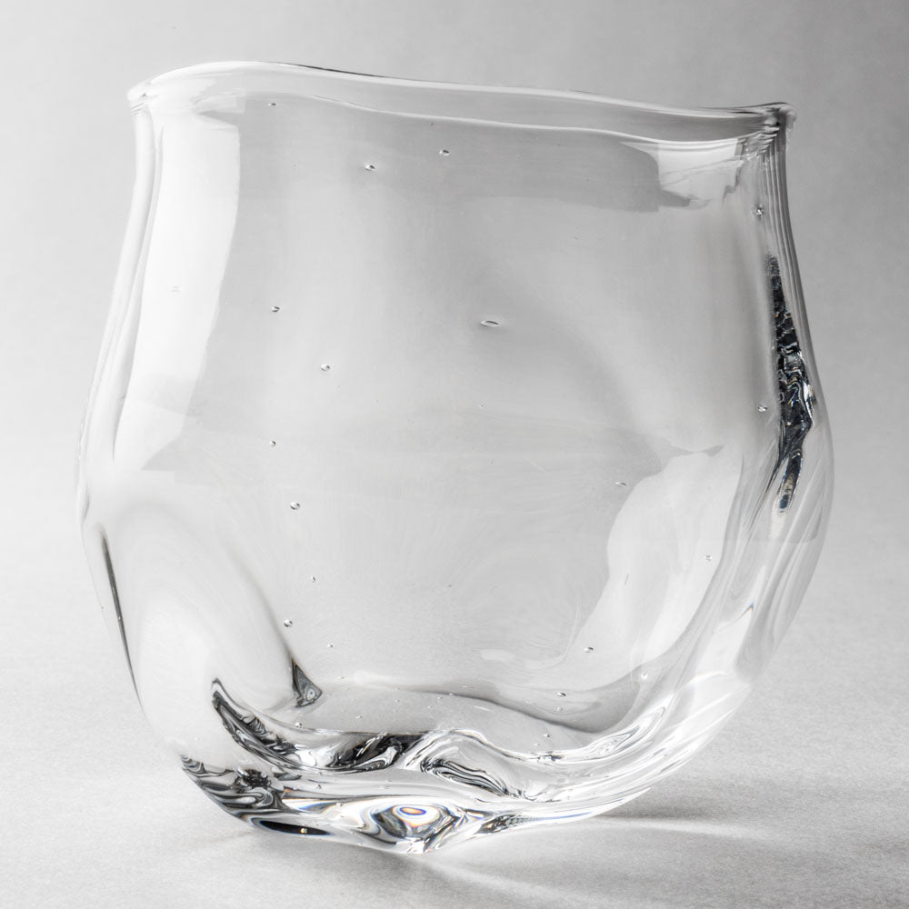 グラスキャリコ　ガラスのブループレート