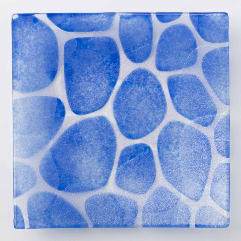 グラスアート藍 minasoko 角皿 14.5cm(ブルー) グラスアート藍 琉球ガラス