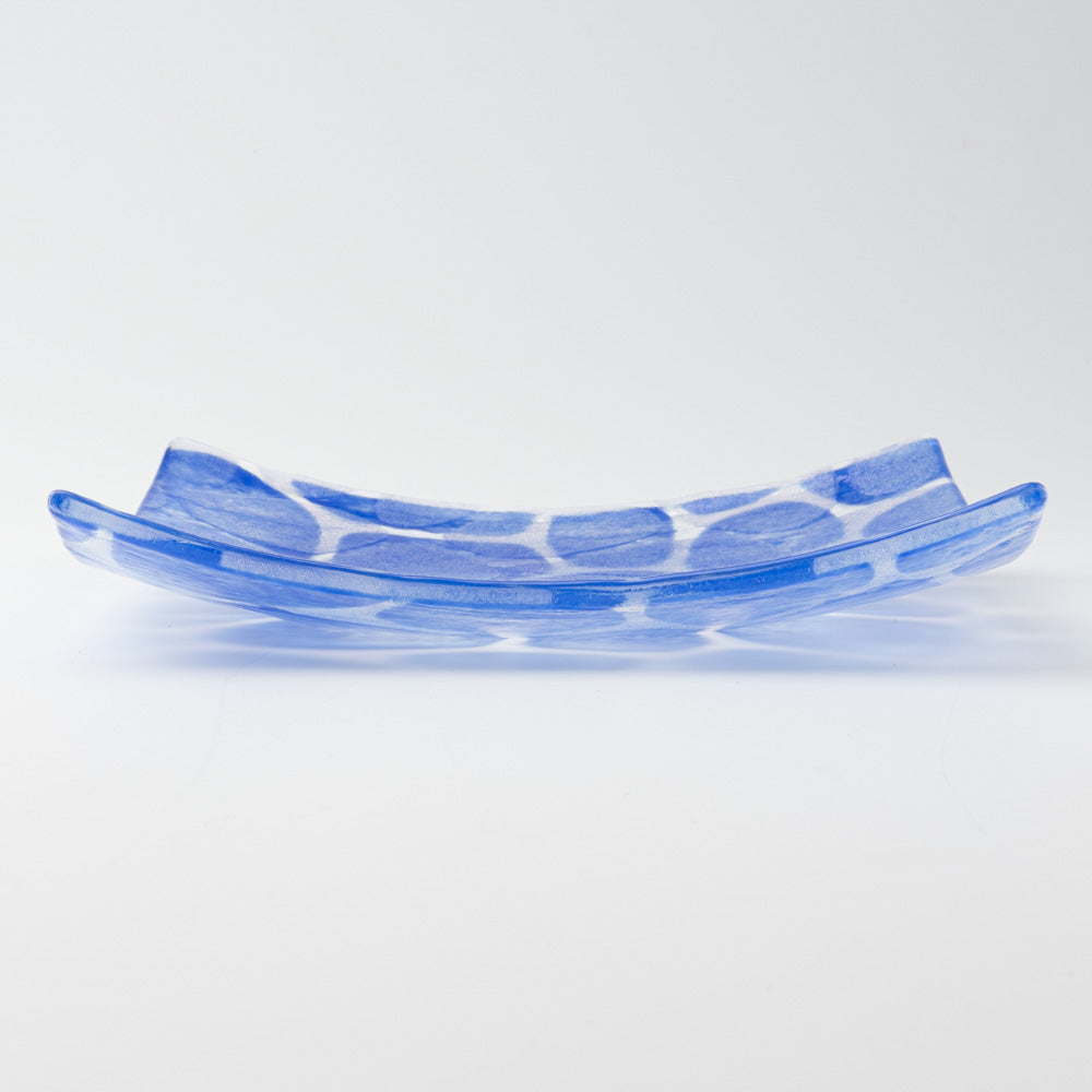 グラスアート藍 minasoko 角皿 14.5cm(ブルー) グラスアート藍 琉球ガラス