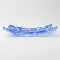 グラスアート藍 minasoko 角皿 14.5cm(ブルー) グラスアート藍 琉球ガラス