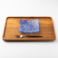 グラスアート藍 minasoko 角皿 14.5cm(ブルー) グラスアート藍 琉球ガラス