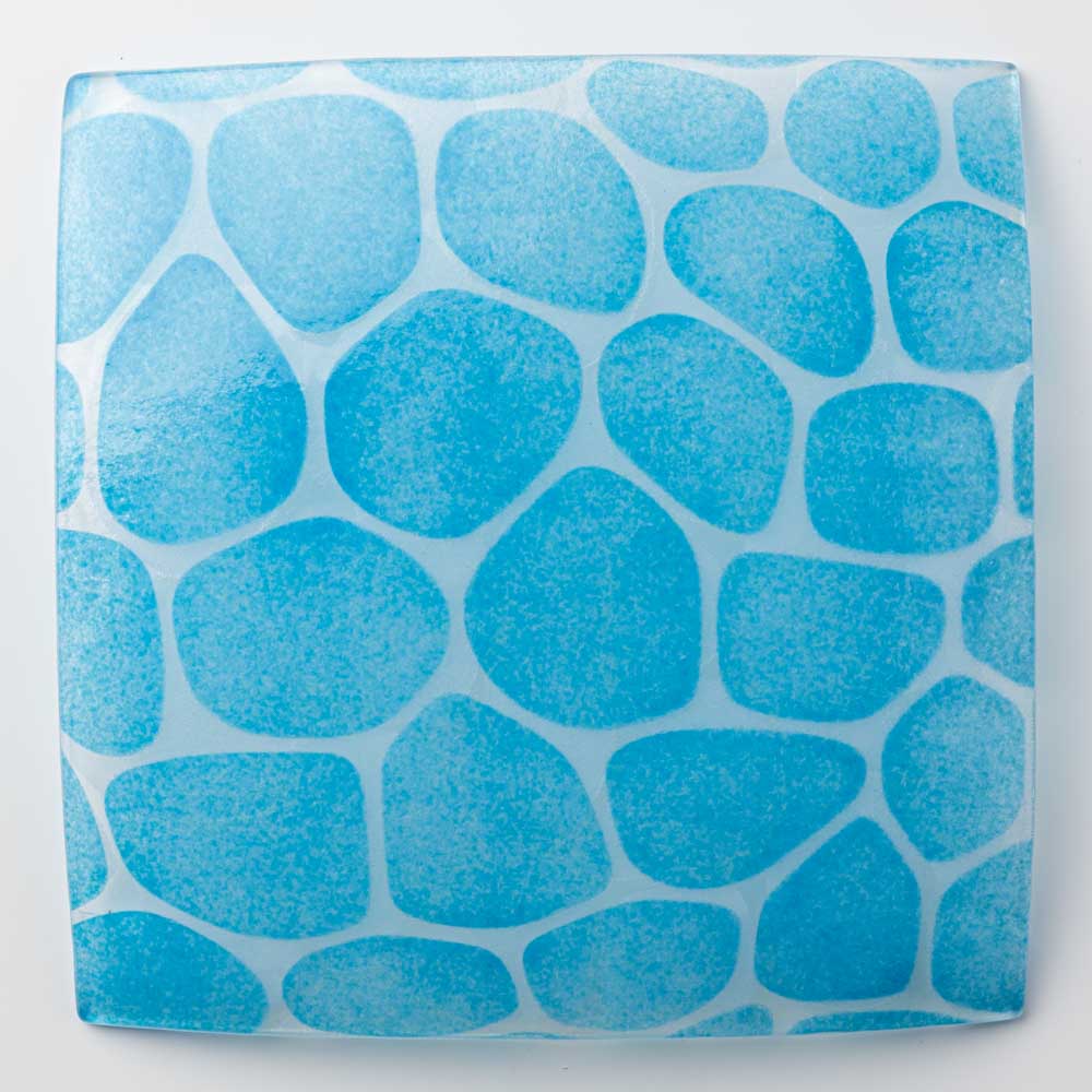 グラスアート藍 minasoko 角皿 19.5cm(スカイ) グラスアート藍 琉球ガラス