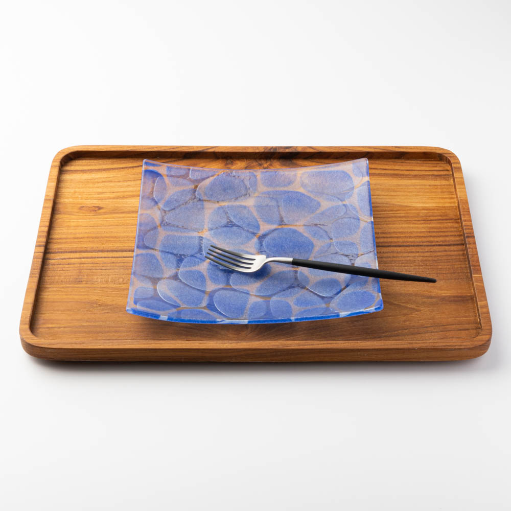 グラスアーティストborowskiのお皿 クロミヤアイ 絵付けガラス皿 F｜作家もののうつわ通販 四季折折