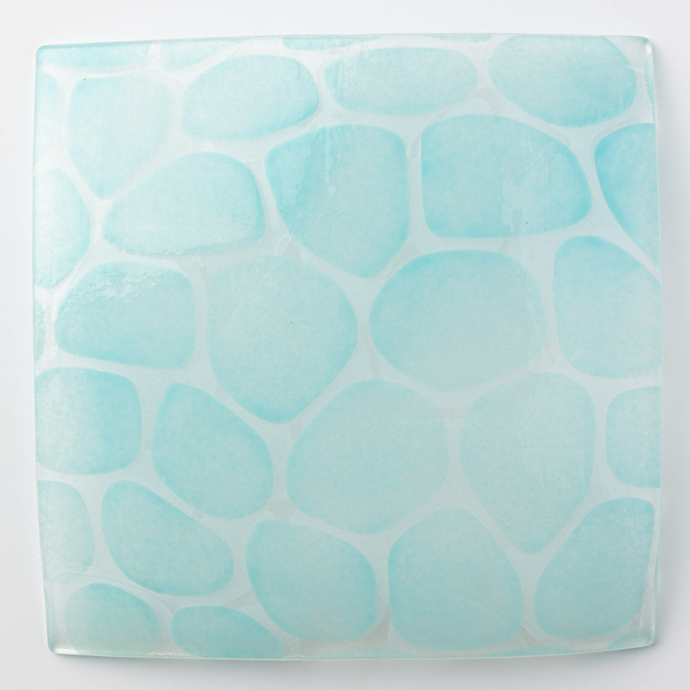 グラスアート藍 minasoko 角皿 19.5cm(ターコイズ) グラスアート藍 琉球ガラス