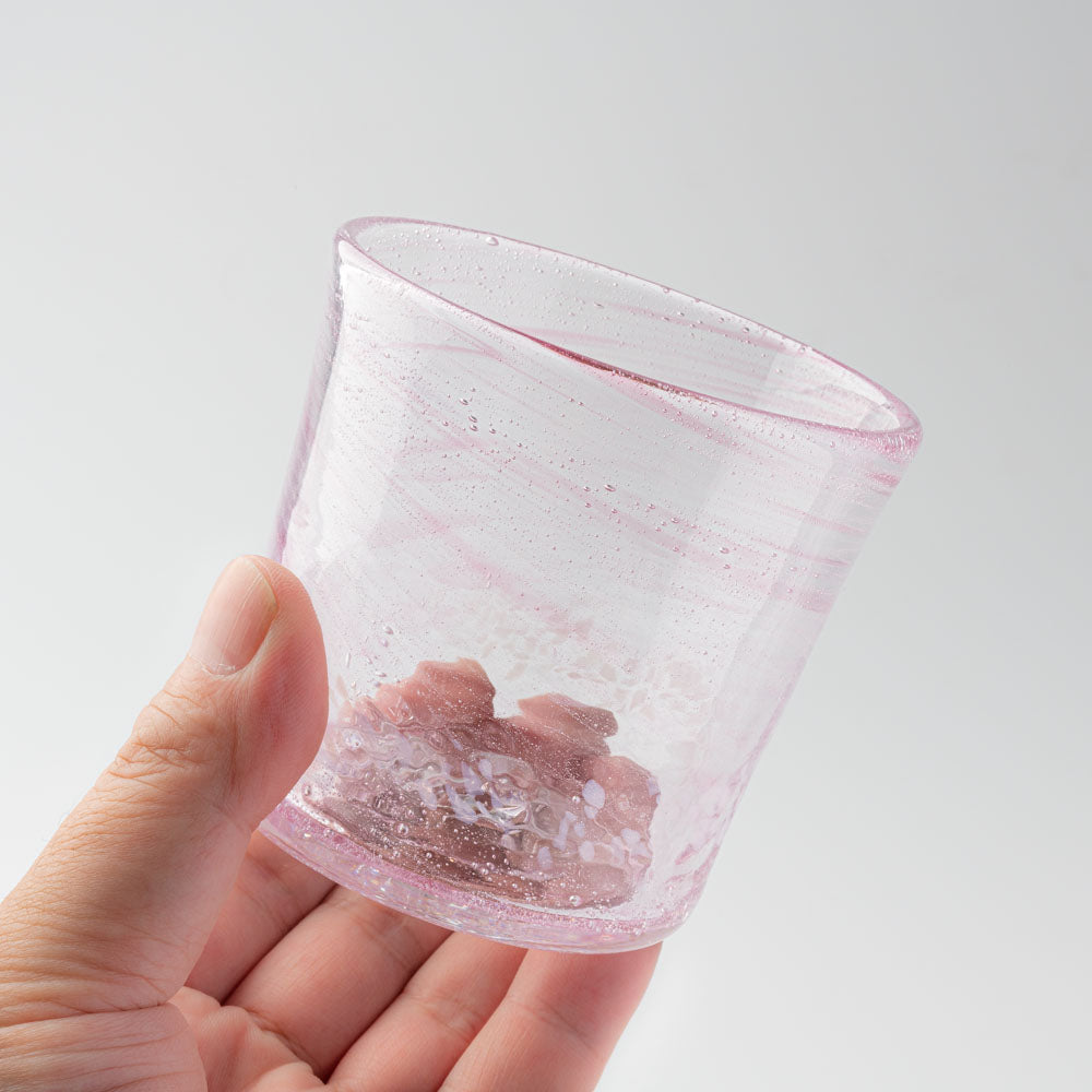 グラスアート藍 ウェーブロック グラス(ピンク) グラスアート藍 琉球ガラス