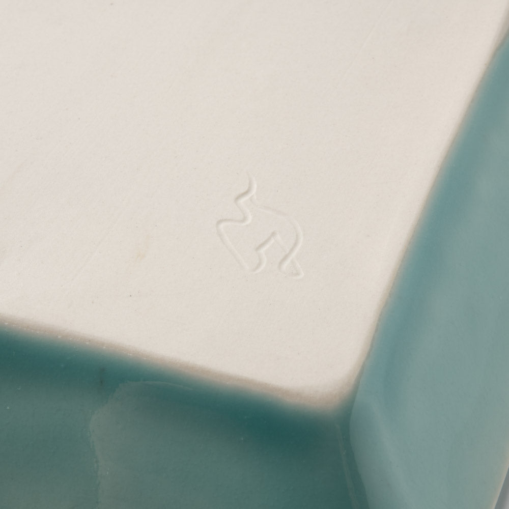 作家 梶山友里 長方皿(ミモザ水色) 作家 梶山友里 陶磁器作家もの