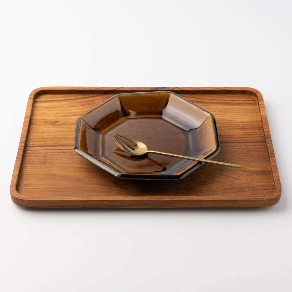 昇陽窯 八角皿 7寸 飴釉 ¥3,190 大人の焼き物