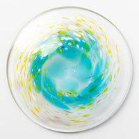 沖縄工芸村 花小皿(スカイ) 沖縄工芸村 琉球ガラス