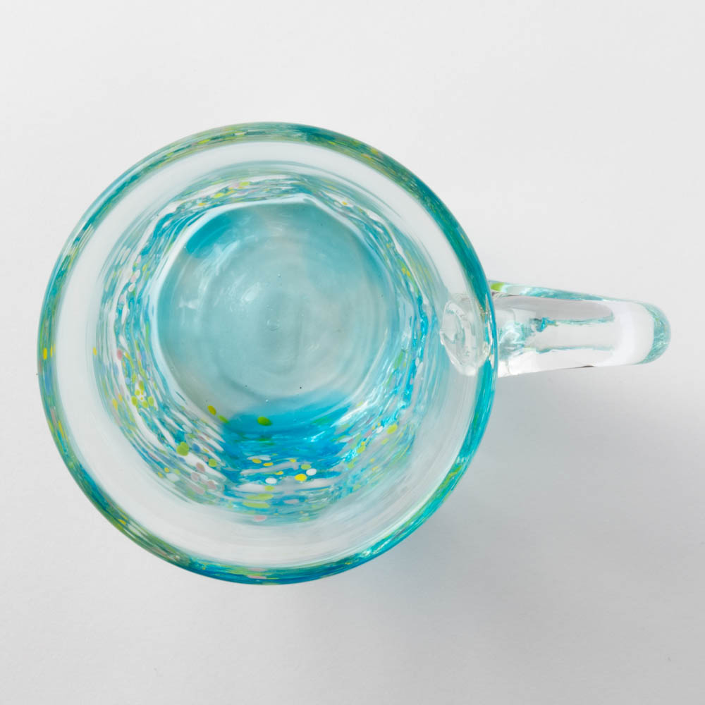 沖縄工芸村 花波ジョッキ(スカイ) 沖縄工芸村 琉球ガラス