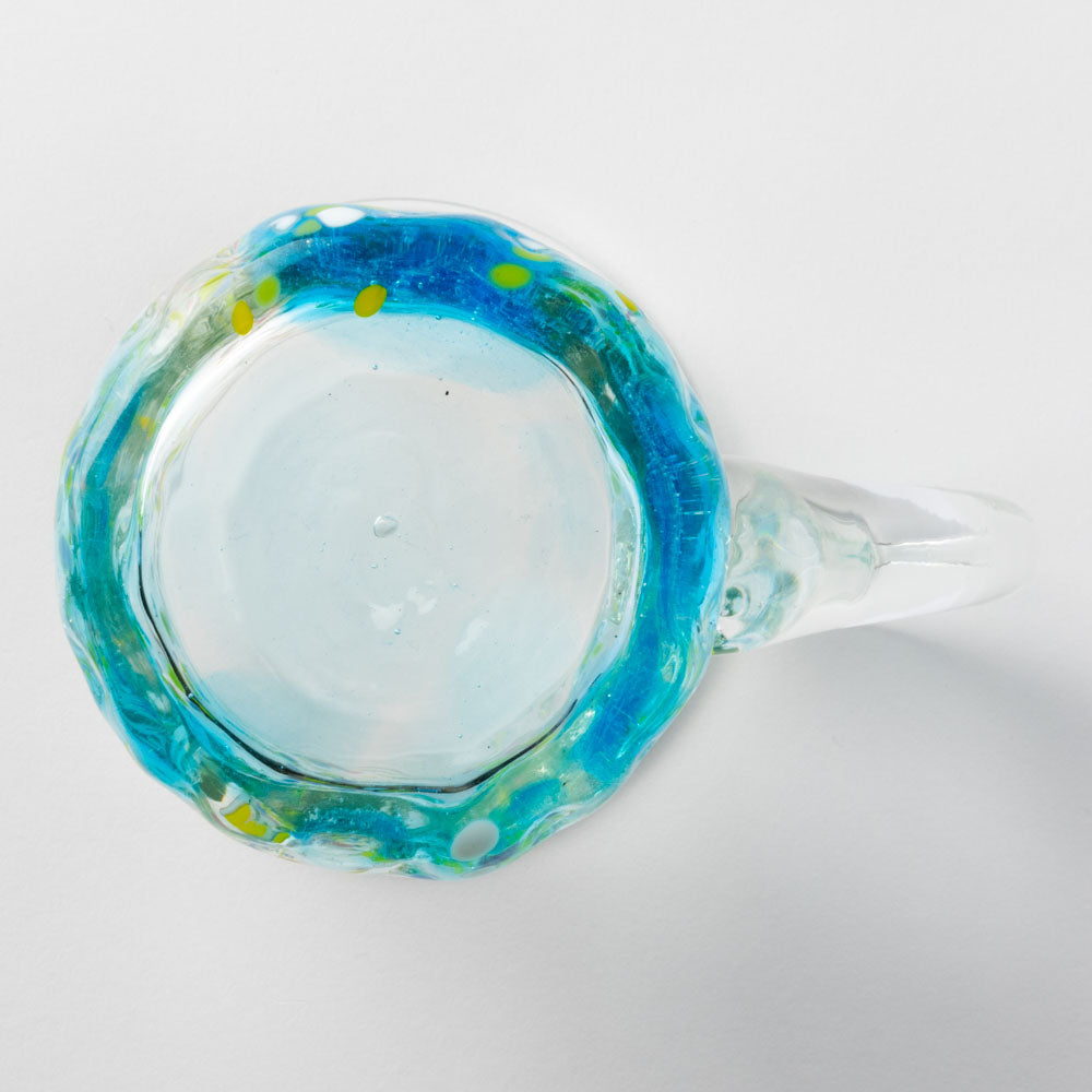 沖縄工芸村 花波ジョッキ(スカイ) 沖縄工芸村 琉球ガラス