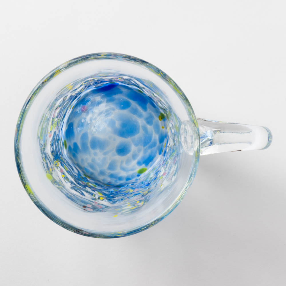 沖縄工芸村 花波ジョッキ(青) 沖縄工芸村 琉球ガラス