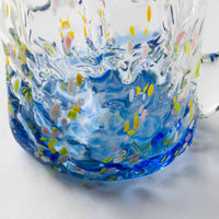 沖縄工芸村 花波ジョッキ(青) 沖縄工芸村 琉球ガラス