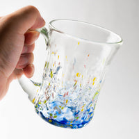 沖縄工芸村 花波ジョッキ(青) 沖縄工芸村 琉球ガラス