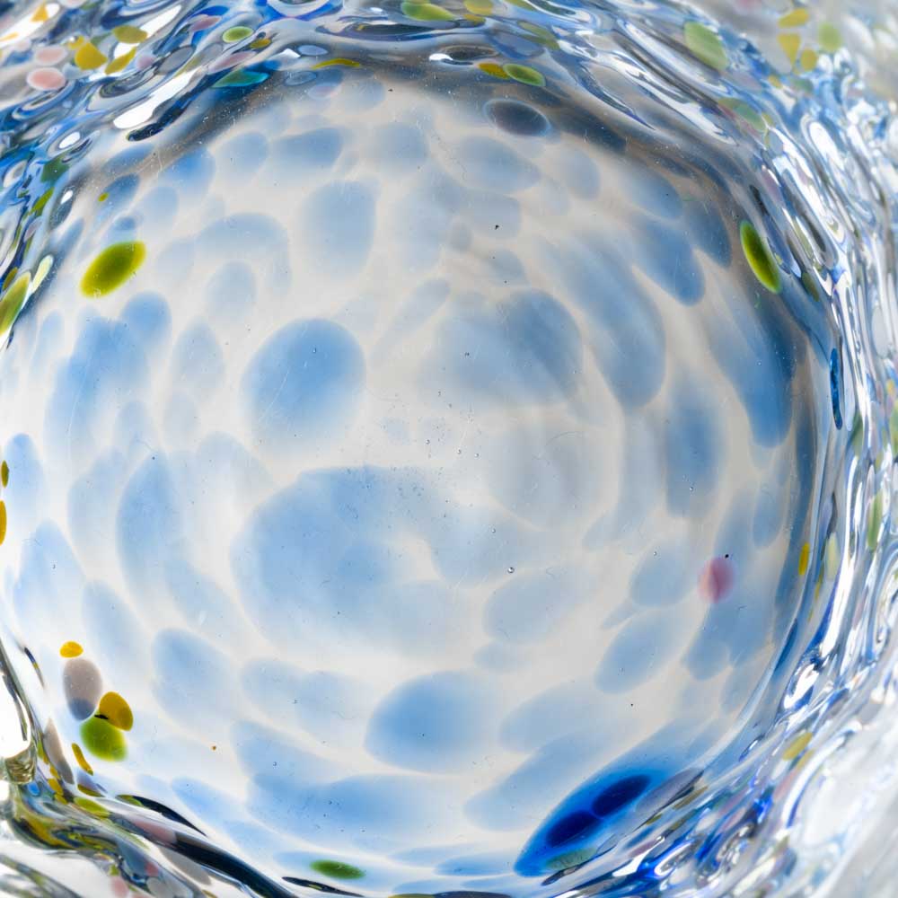 沖縄工芸村 花波ジョッキ(青) 沖縄工芸村 琉球ガラス