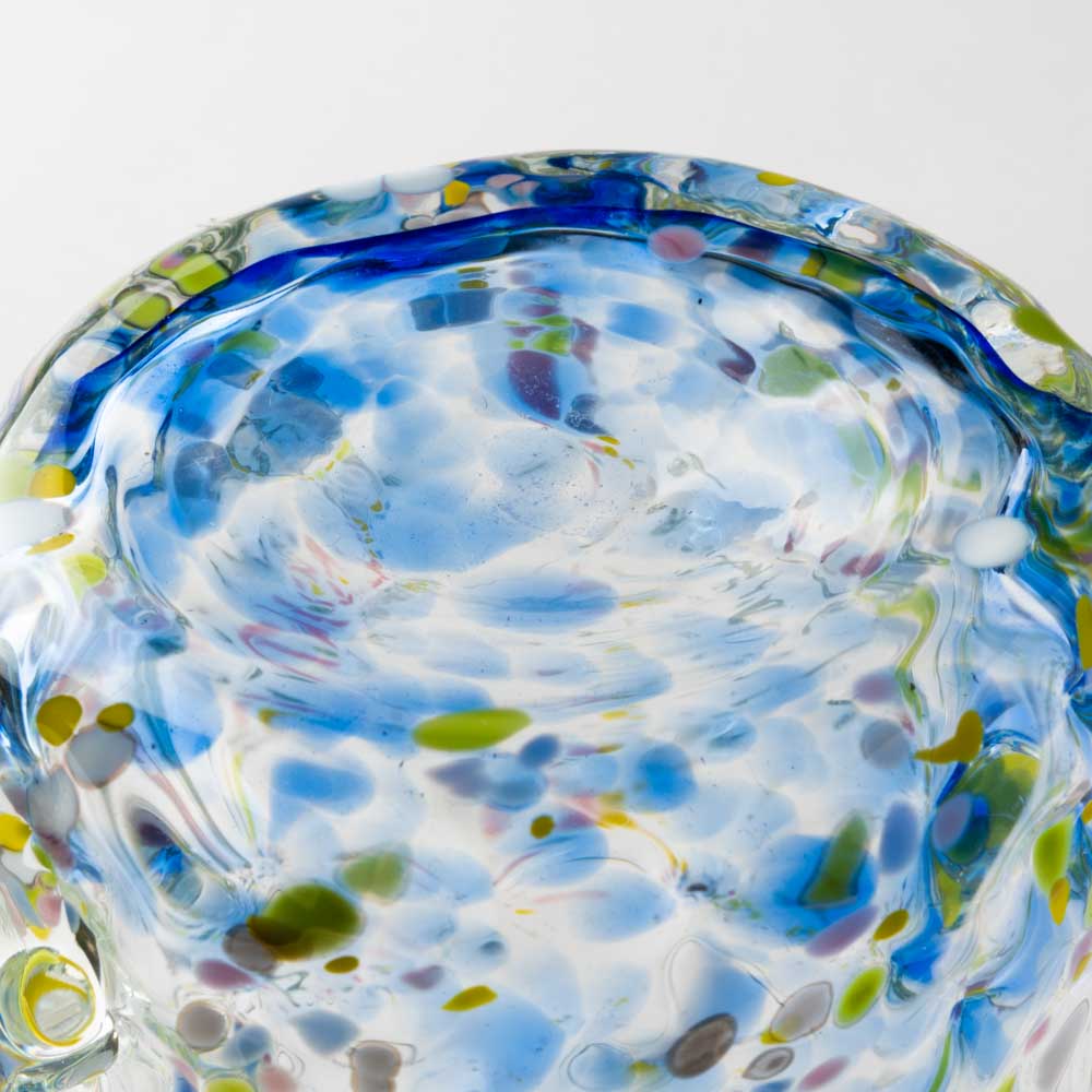 沖縄工芸村 花波ジョッキ(青) 沖縄工芸村 琉球ガラス