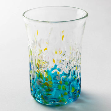 沖縄工芸村　花波4インチグラス(スカイ) 沖縄工芸村 琉球ガラス