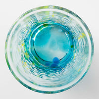 沖縄工芸村　花波4インチグラス(スカイ) 沖縄工芸村 琉球ガラス