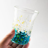 沖縄工芸村 花波4インチグラス(スカイ) 沖縄工芸村 琉球ガラス