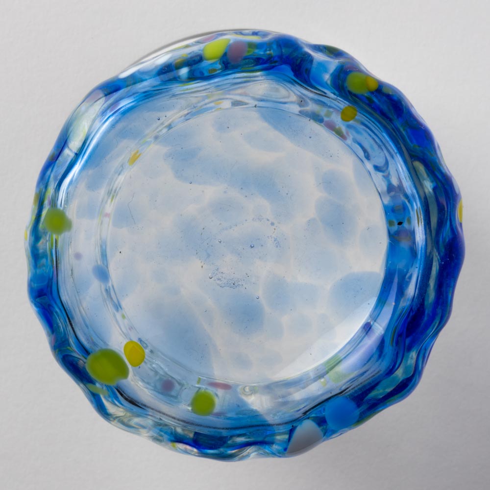 沖縄工芸村 花波4インチグラス(青) 沖縄工芸村 琉球ガラス