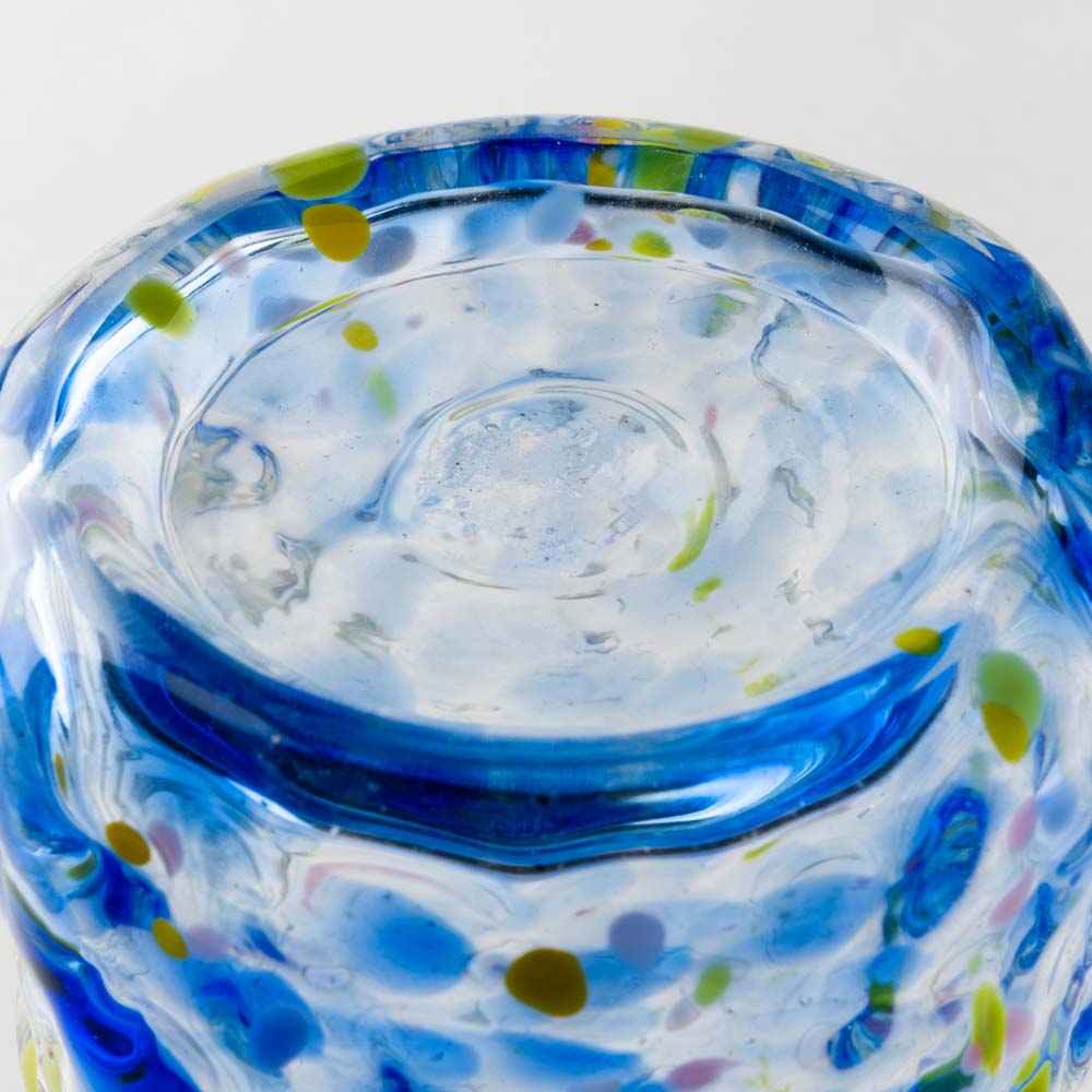 沖縄工芸村 花波4インチグラス(青) 沖縄工芸村 琉球ガラス